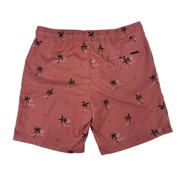 Billabong Men's Swim Trunks Large Coral W/ Palms All Day Layback Board Shorts - Picture 4 of 7
